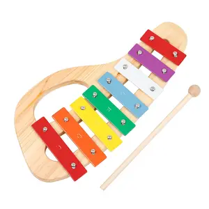Orff Handheld Octave Xylophone, Wooden Xylophone with Mallets, Educational Musical Instrument for Kids