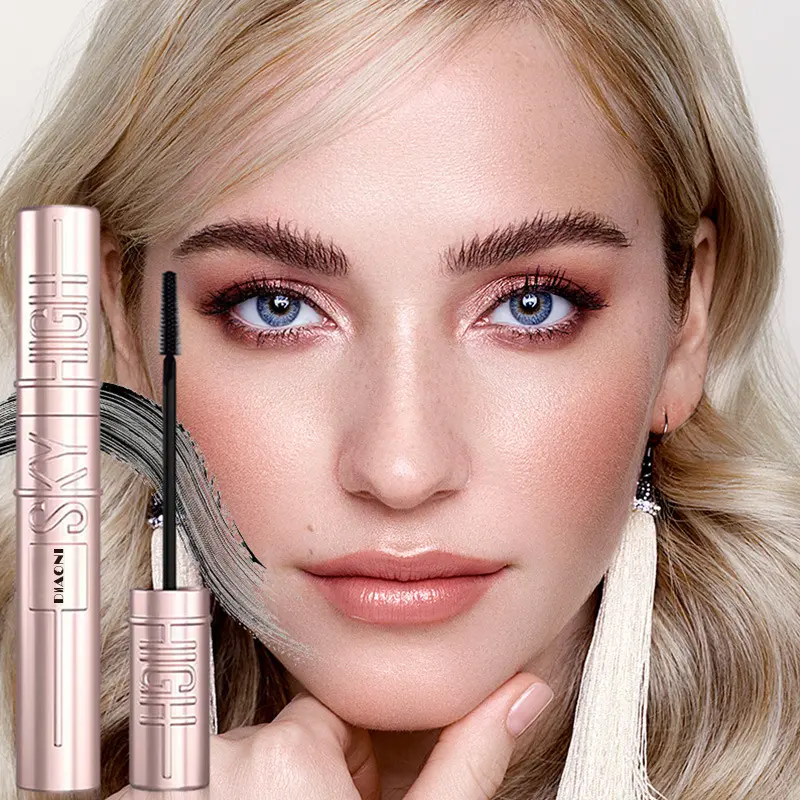 2pcs Sky High Lash Mascara Waterproof Smudge Proof Lengthening Volumizing Mascara Thin Brush No Clumping Separates Lashes Long Lasting Curling Lifting Eyelash Makeup Super Length Voluminous Black Mascara for Beginners Daily Eye Makeup
