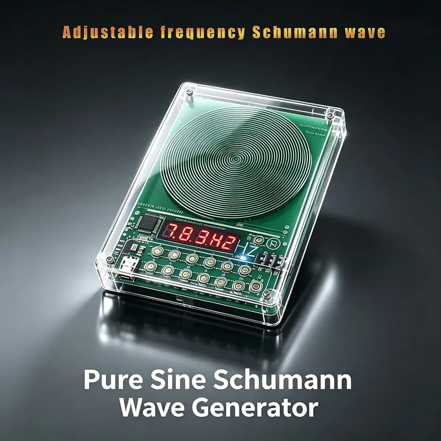 Schumann Wave Generator Adjustable Frequency Range 0.1-99999 Hz, Portable Mini Lightweight Schumann Wave Earth Brainwave Device, Compact and Easy to Use