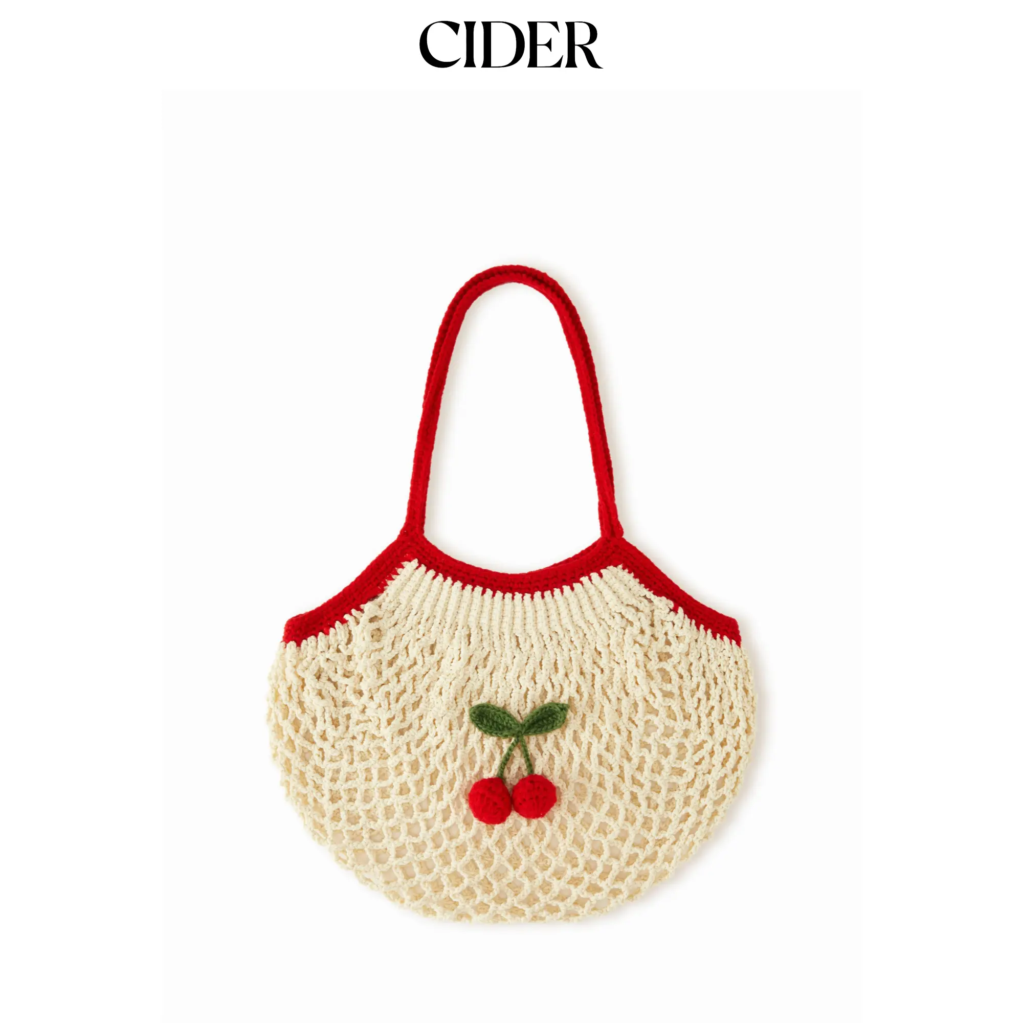 Cider CHERRY KNITTED SHOULDER BAG
