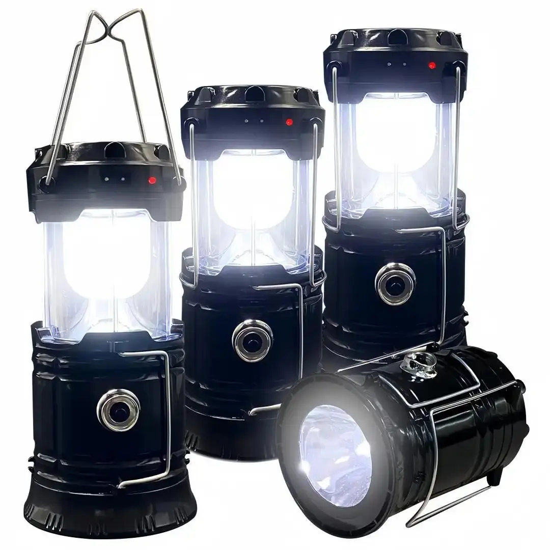 4-Pack Collapsible Portable LED Camping Lantern Lightweight Waterproof Solar USB Rechargeable Flashlight for Indoor/Outdoor Emergency Use,backtoschool,backtoschoolhauls,sohochic