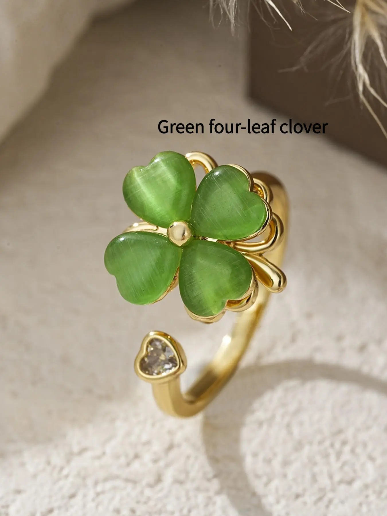Rotating Stress Relief Ring, Unisex Fidget Spinner Ring, Elegant Floral Design, Artificial Zircon Material, All Seasons Accessory, Flower Rings