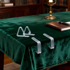 12 plastic tablecloth clips, thickened and widened transparent anti-slip fixing buckles, household tablecloth fixing clips, tablecloth bracket cover clips, suitable for restaurant picnics, parties and activities.