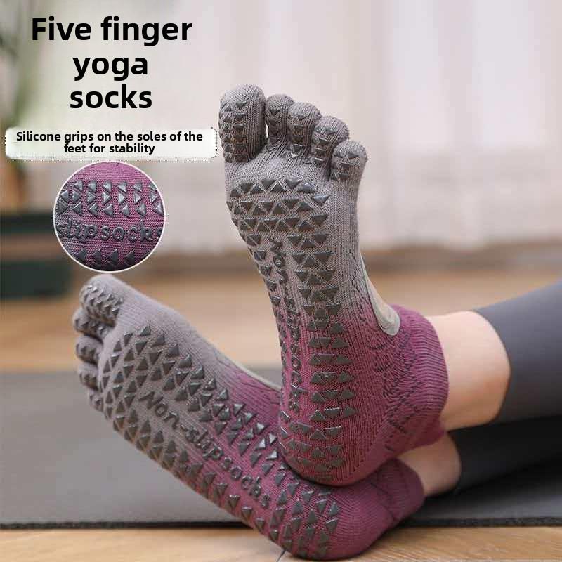 New Yoga Socks for Spring and Summer, Pilates Five-Toe Socks, Professional Non-Slip Sports and Fitness Split-Toe Socks.