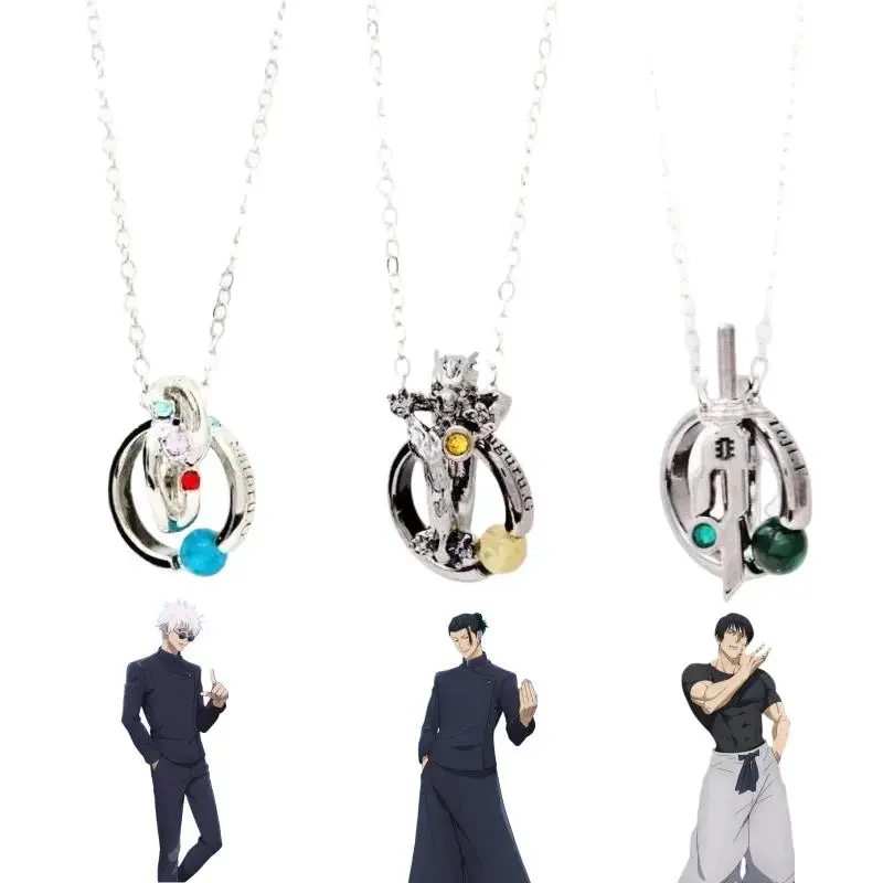 New Jujutsu Kaisen Fushiguro Toji Gojo Satoru Geto Suguru Anime Necklace Fashion Cartoon Accessories Niche Trend Pendant Gift