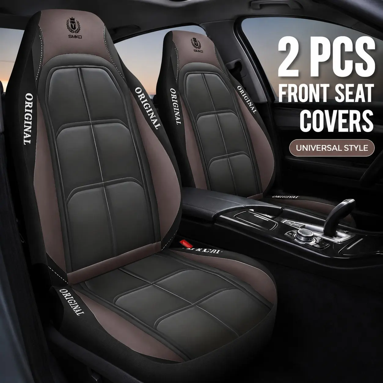 2pcs Sporty Front Car Seat Covers, Universal Fit Auto Seat Protector Set, Car Seat Protectors, Stylish Car Interior Accessories for Sedan Suv Truck