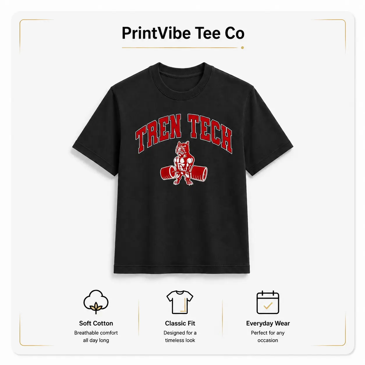 Tren Tech Gym bodybuilding Sweatshirt, Casual Long Sleeve Crew Neck Pullover for Fall & Winter Layer Fabric