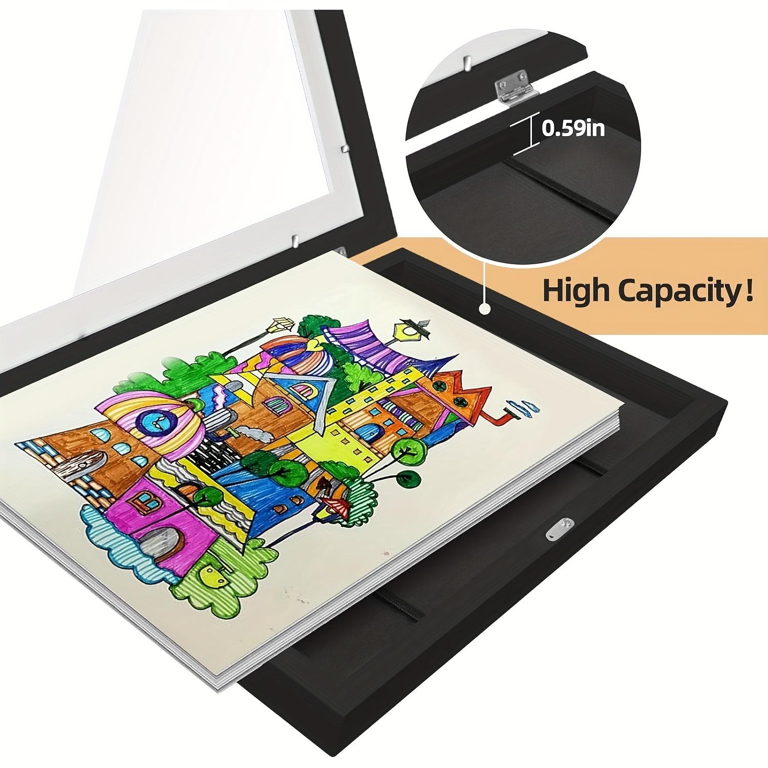 4pcs Changeable 8.5x11 Art Frames, Kid Art Picture Frame, Childrens Art Frames with Storage, Youngsters Art Frames Changeable, Artwork Frames for Youngsters Art, Front Opening Picture Display Frames