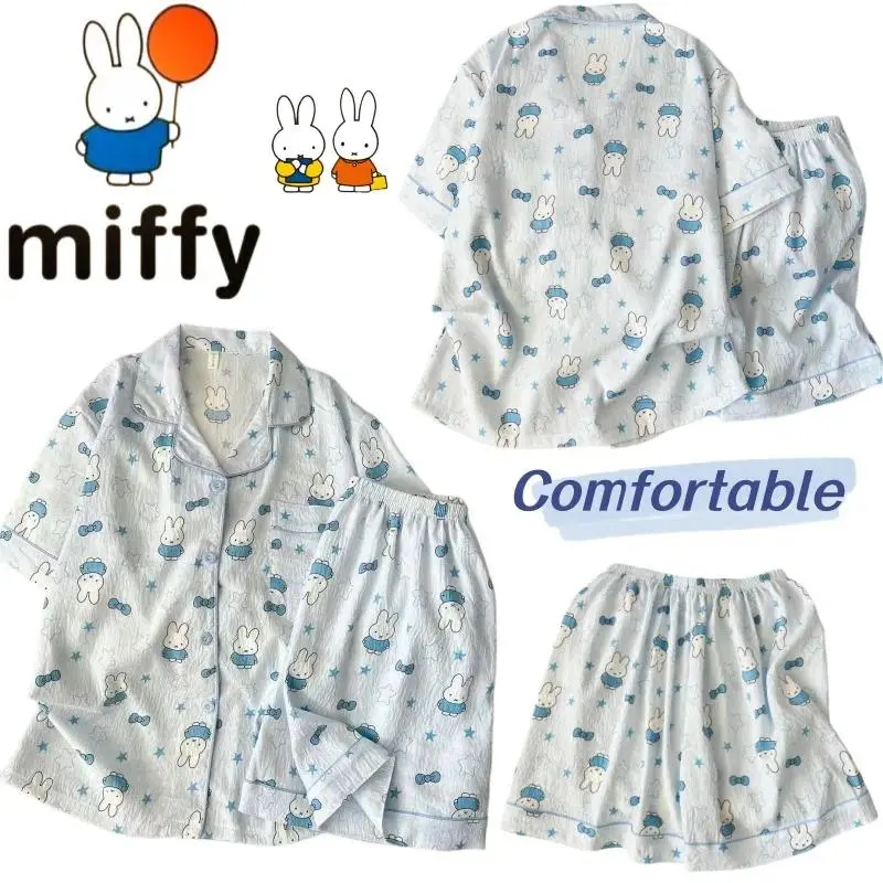 Cartoon Casual Miffy Rabbit Pajamas New Creative High-Value Cute Short-Sleeve Short Pants Home Comfortable Soft Set for Girls