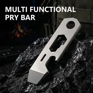 Titanium Alloy Multi-Functional Edc Ruler, Bottle Opener, Hex Wrench, Keychain, Portable Outdoor Tool, Men's Gift