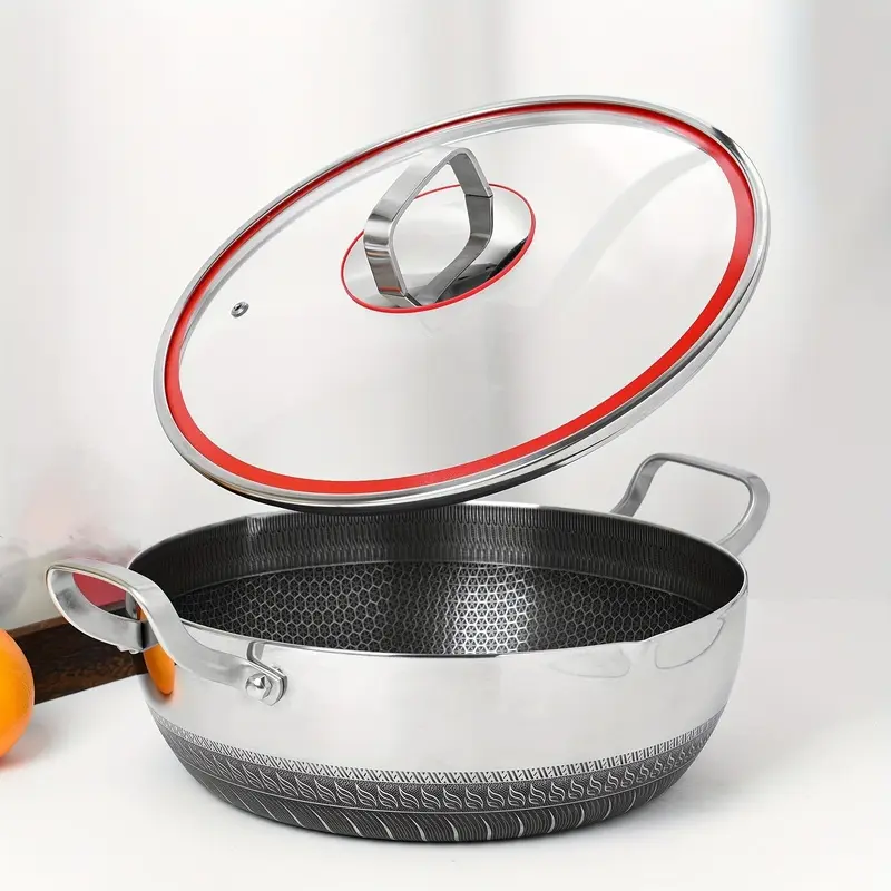 1PCS Stainless Steel 3-Layer Multifunctional Frying Cooking Pot Set Suitable for All Stoves Hot Pot Boiling Pot Frying Pan Set Pots And Pans