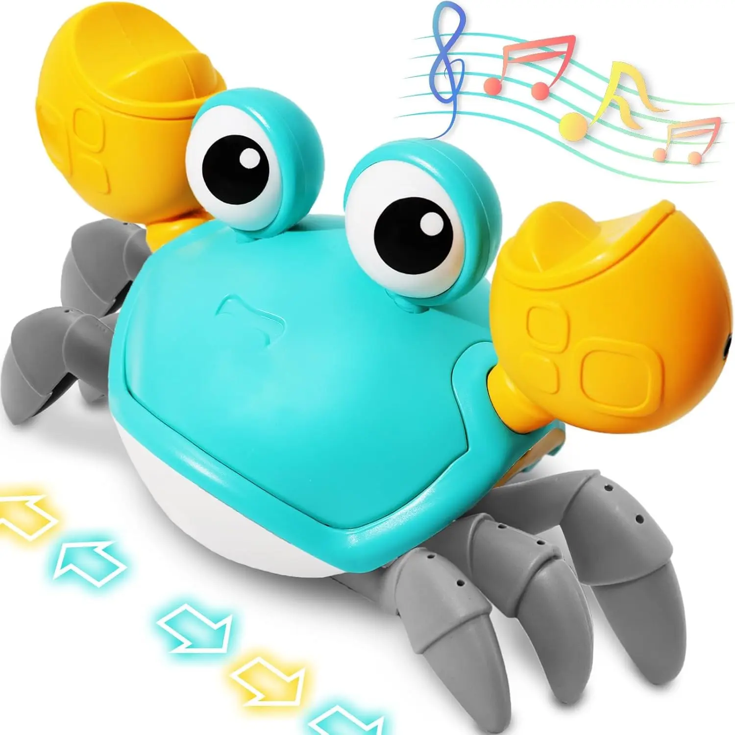 Crawling Crab Baby Toy, Interactive Walking Dancing Moving Crab Toy (Infrared Sensing) 3-6 6-12 Months, Toddler Learning Tummy Time Crab, Infant Music Sensory Birthday Gifts