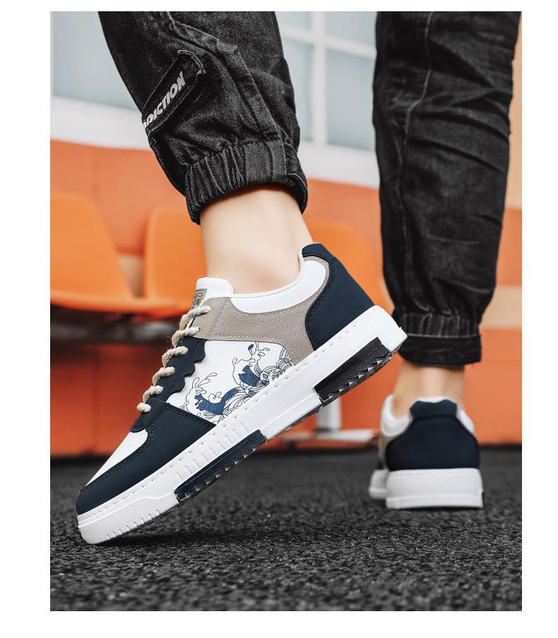 Plus-size men's shoes 2026 new spring sneakers, trendy versatile soft-soled sports casual white shoes