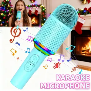 Kinglucky Wireless Karaoke Microphone with Dynamic Lights & 5 Sound Effects, Wireless Portable Handheld Mic, 10H Battery/, Compatible with Smartphones (for iPhone/) - Karaoke Machine System, Gift for Singers (for all Smart