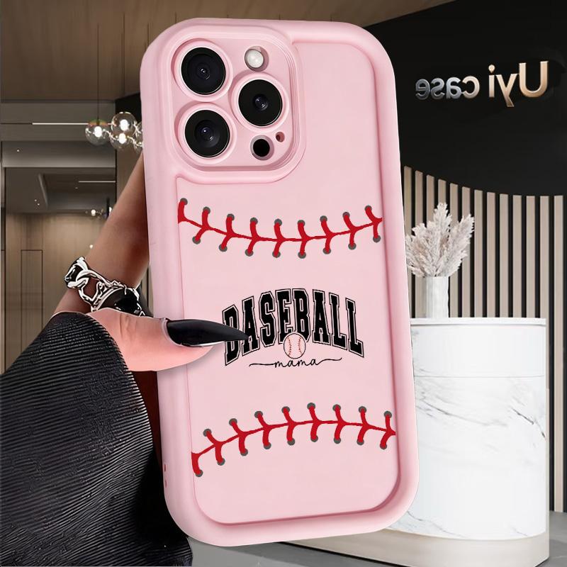 Baseball Soft Case for iPhone 17 Air 16 Pro Max 15 Plus 14 13 12 11 X XS Shockproof Drop Protection Rugged Durable Silicone Cover Anti-Scratch Festive Design