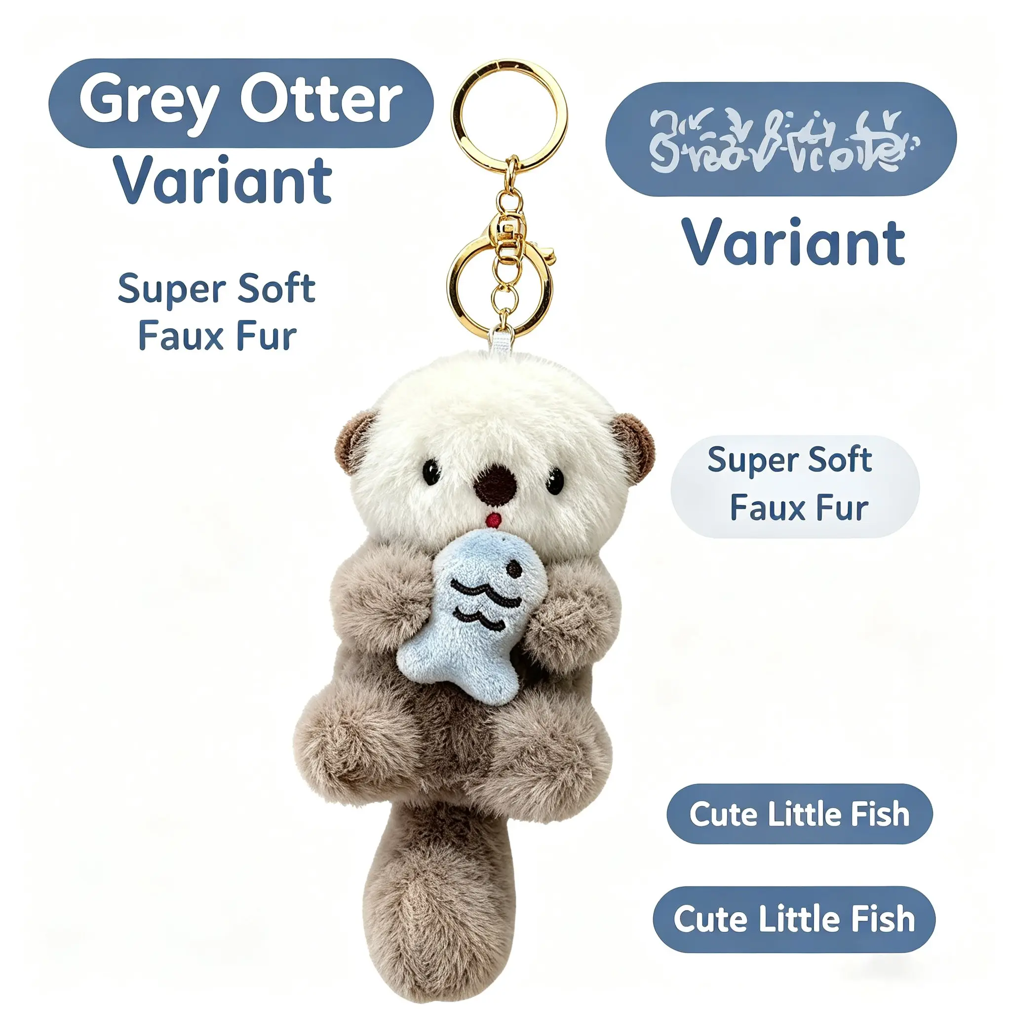 Cute Otter Keychain Bag Charm, Perfect Gift for Animal Lovers, Fits Various Handbags and Backpacks, Unique Design, Everyday Fashion Accessory