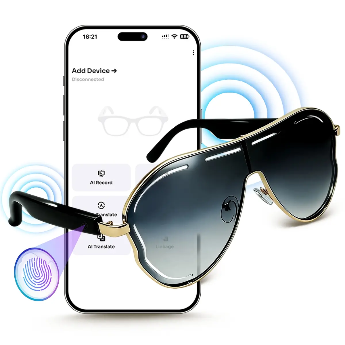 Multifunctional Smart Glasses,Smart Glasses,Bluetooth Glasses with Mic & Callingand AI 100+language translation,Touch Control Photography,answer Calls,Music Playback,leisure,Business and sports,Unisex