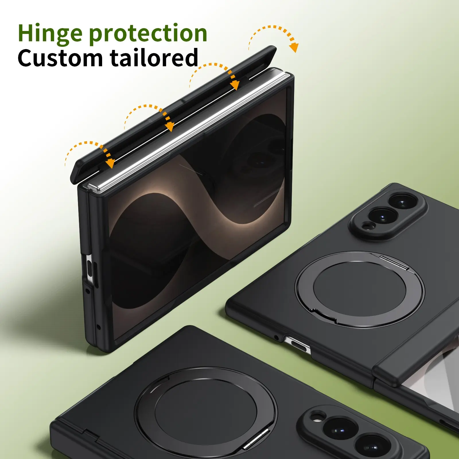 Samsung Galaxy Z Fold 8 Ultra、Z Fold 8、Z Fold 7、Z Fold 6、Z Fold 5 Case, 360° Rotating Stand, Magnetic Car Mount, Lens Protection, Durable, Perfect Fit, Essential Accessory, Cover