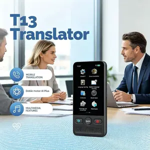 Ai Touchscreen Translator Device, Supports 138 Languages, Real-Time Voice & Image Translation, Offline Mode, Rechargeable Microphone
