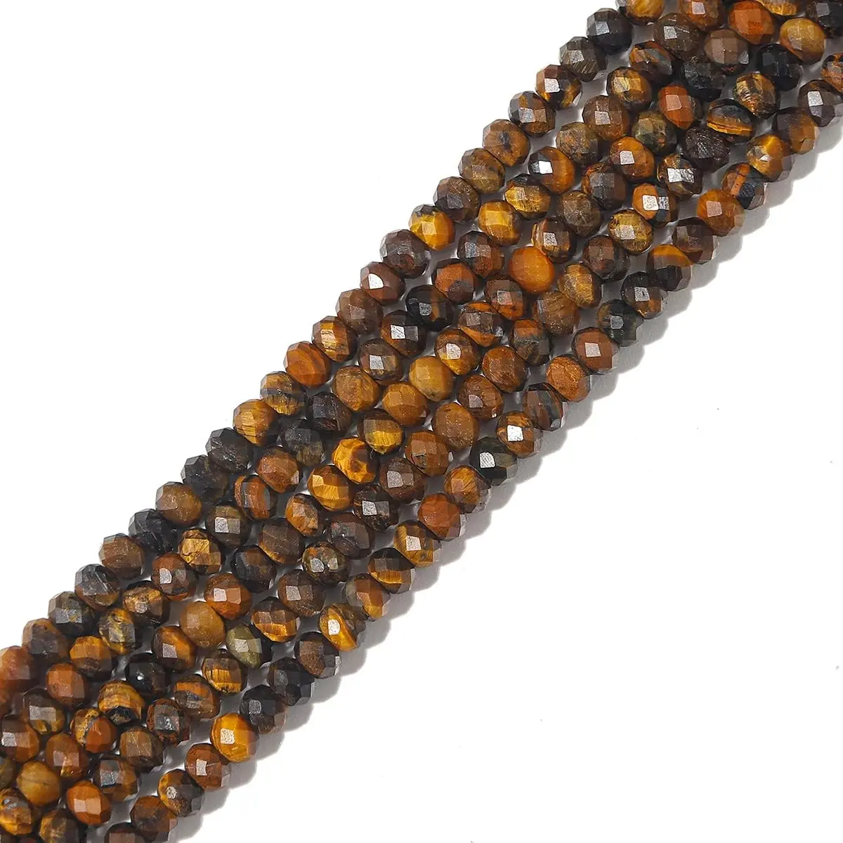 Yellow Tiger Eye Beads 4x2mm 120 count Faceted Rondelle Loose Semi  Beads for  Making Design