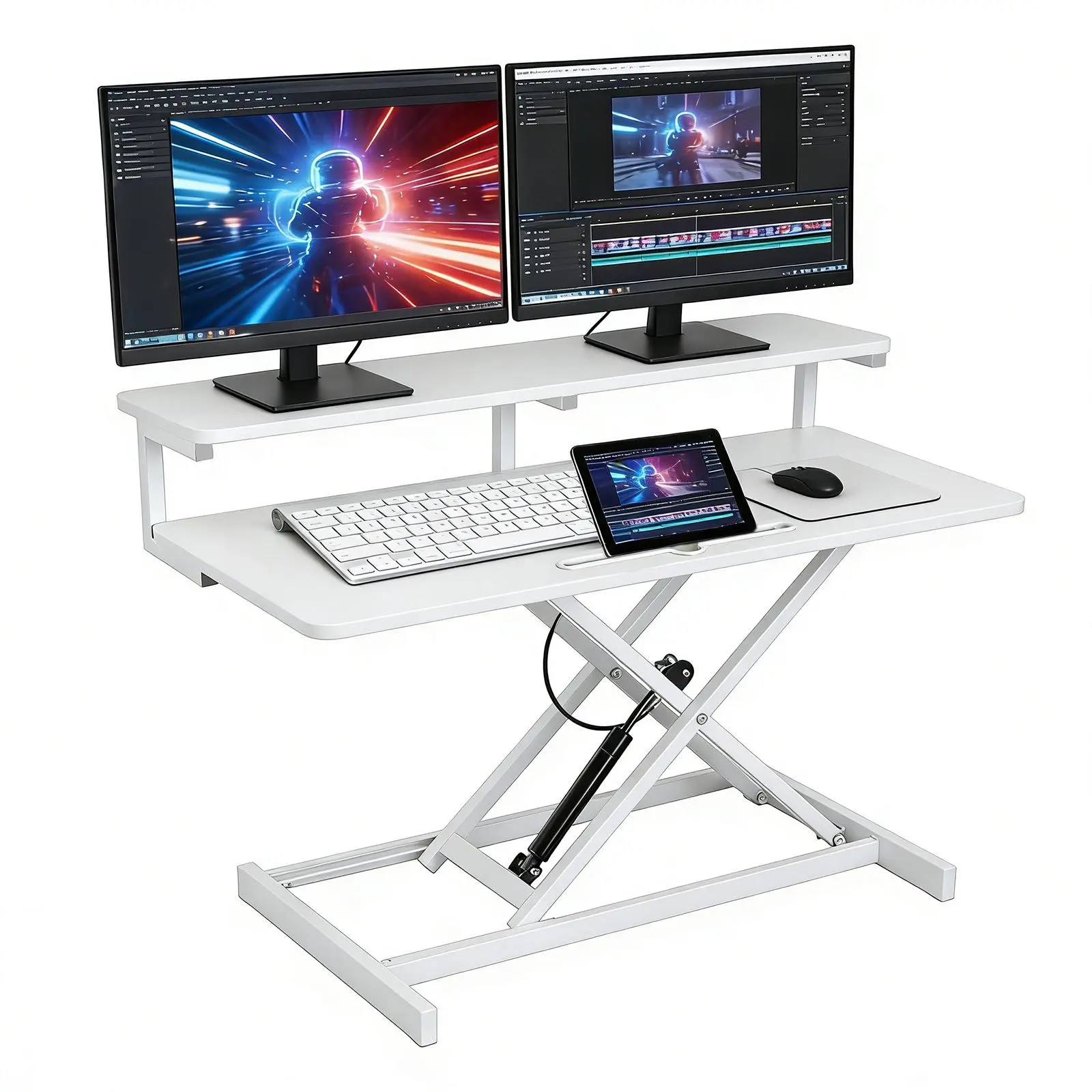 Stand Up Desk Riser 37-Inch Stable Standing Desk Converter Height Adjustable Sit Stand Up Tabletop Riser for Workstation Computer Table Sitting Standing Work