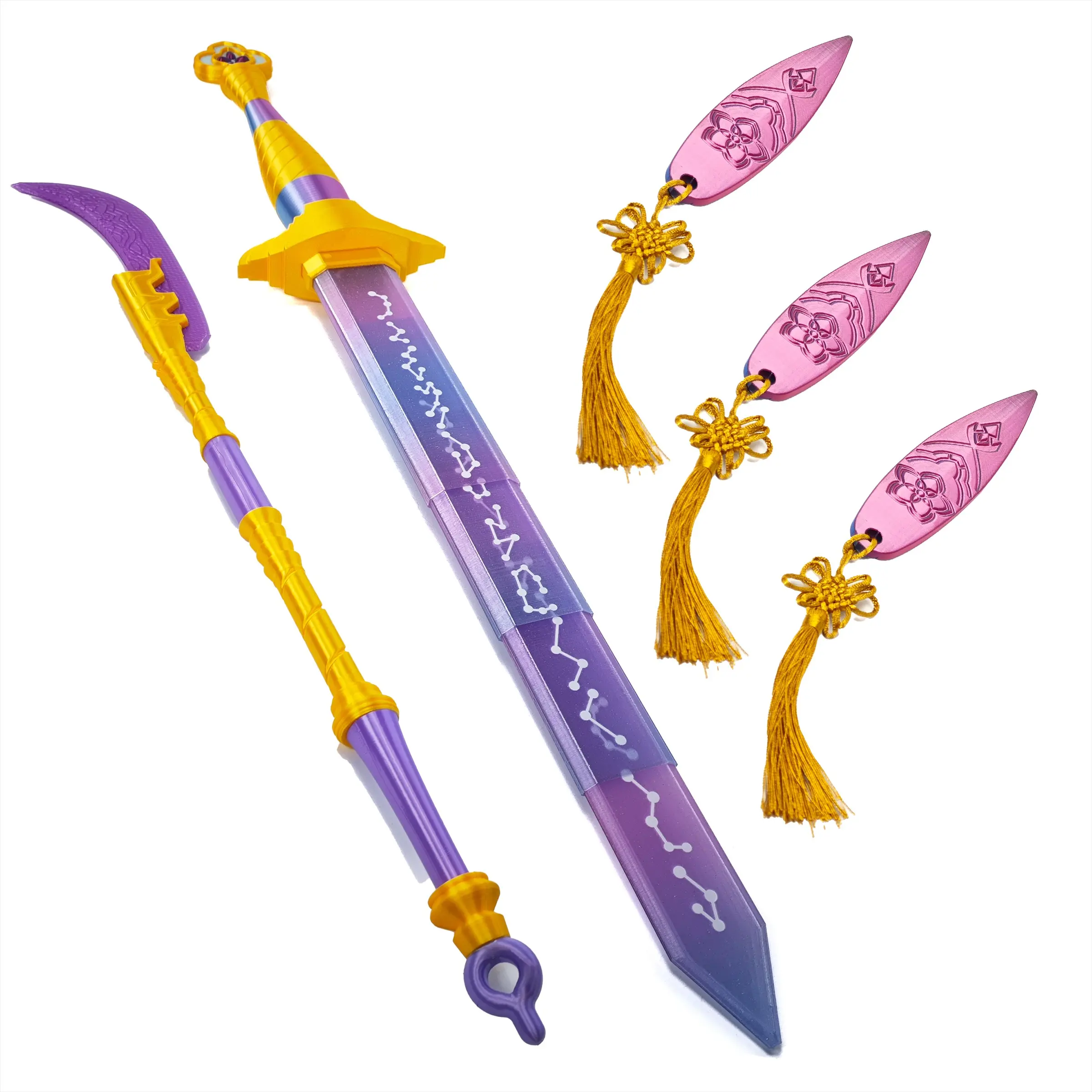 3D Printed Role-Playing Set, Korean K-Pop Weapon Costume Props, Girl's Walking Stick Toy, Christmas New Year Gift, Pla Material, Non-Sharp Blades