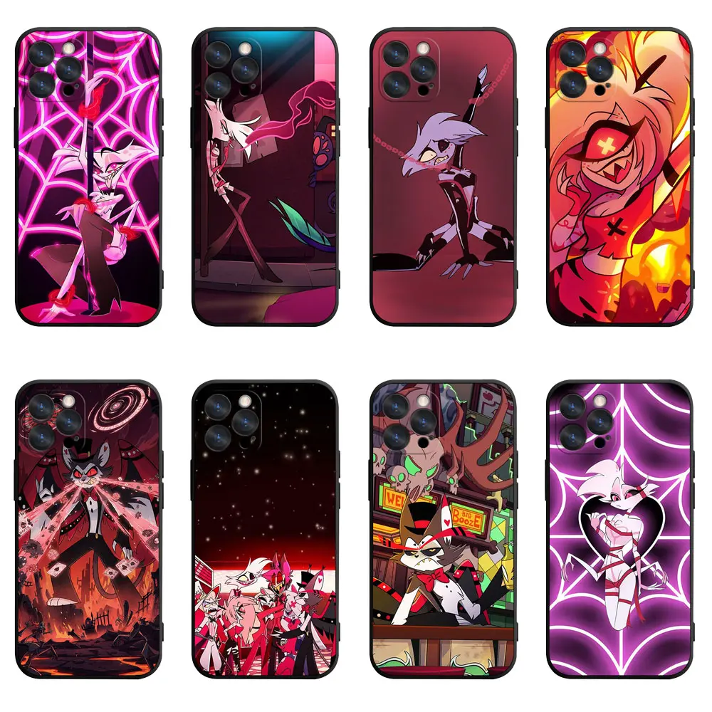 Hazbin Hotel Phone Case, Corner Bumper Shockproof Lens Protection Cover Compatible With iPhone 11/12/13/14/15/16/17 & Samsung Galaxy S23/S24/S25/S26, Accessories, Lens Protector, Anime Fans