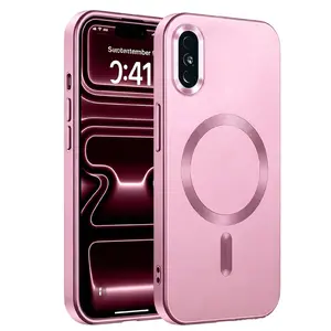 Magnetic for iPhone X XS XR XS MAX Case Full Camera Protection Cute Slim Shockproof Matte Metallic Phone Case