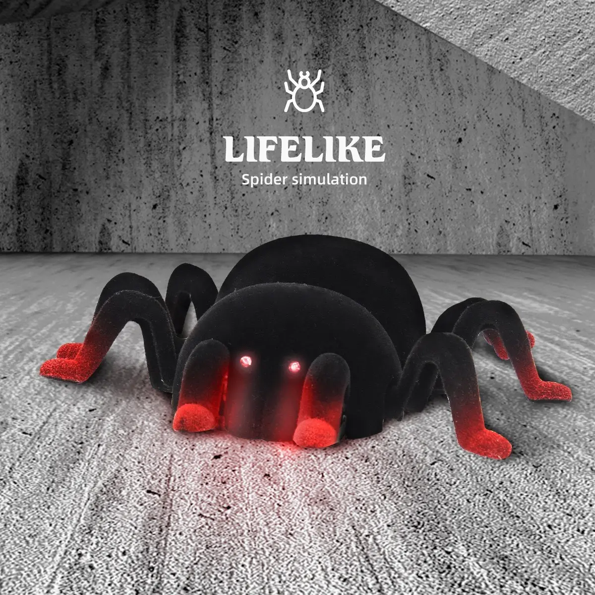 Remote Control Spider Wall Climbing Car, LED Eye Lights, Halloween Christmas Gift, Needs 2 Aa Batteries, Color Box Packaging
