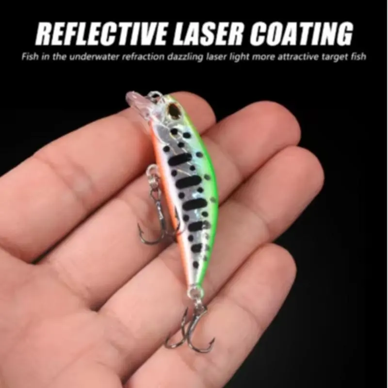 5.5cm 5g Sinking Minnow Lures, Hard Plastic Wobbler Crankbait, Lifelike Rattling Micro Minnow Fishing Lures for Trout Bass Panfish Freshwater Stream Fishing Tackle