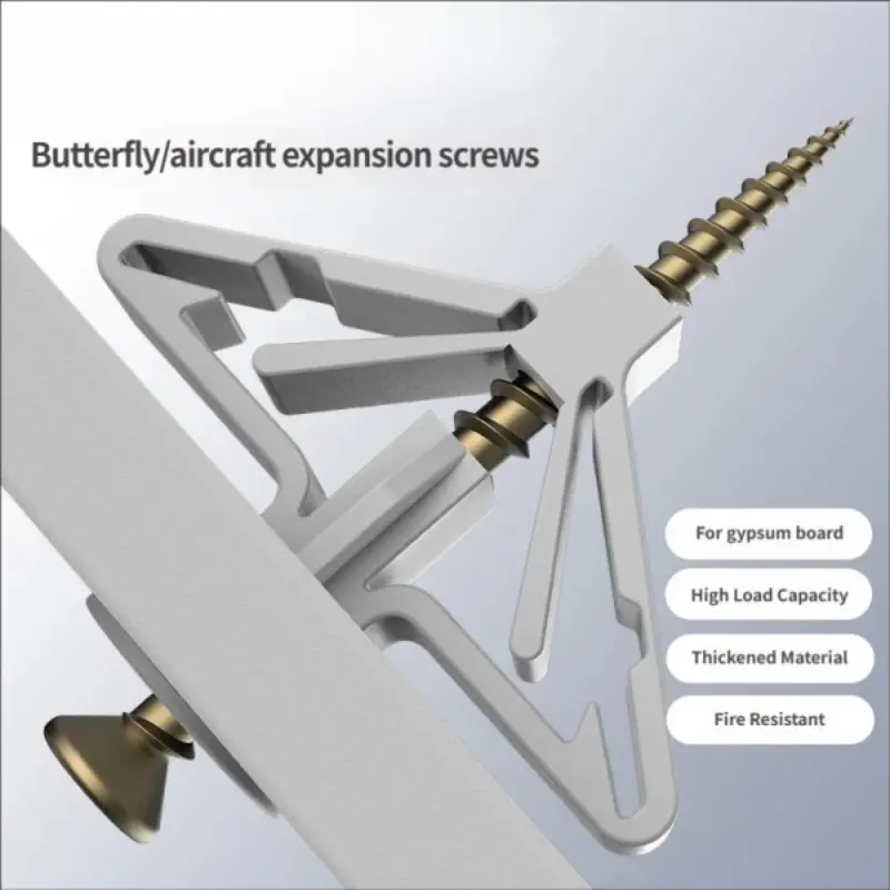 10 Sets Expansion Screw, Expansion Tube, Plastic Rubber Plug, Expansion Plug, Butterfly-shaped Self-tapping Expansion Thread Screw Tube, Expansion Bolt Kit