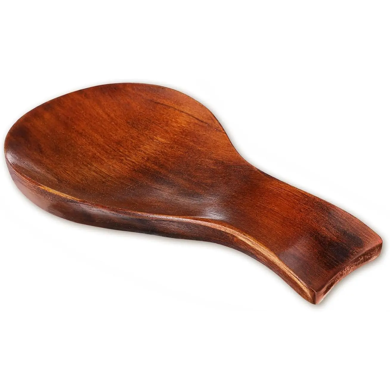1-Count Wooden Spoon Rest - Glossy, Stylish Kitchen Counter & Stove Top Holder for Cutlery, Spatula, Tableware (7.17"×3.62") - Ideal Housewarming Gift