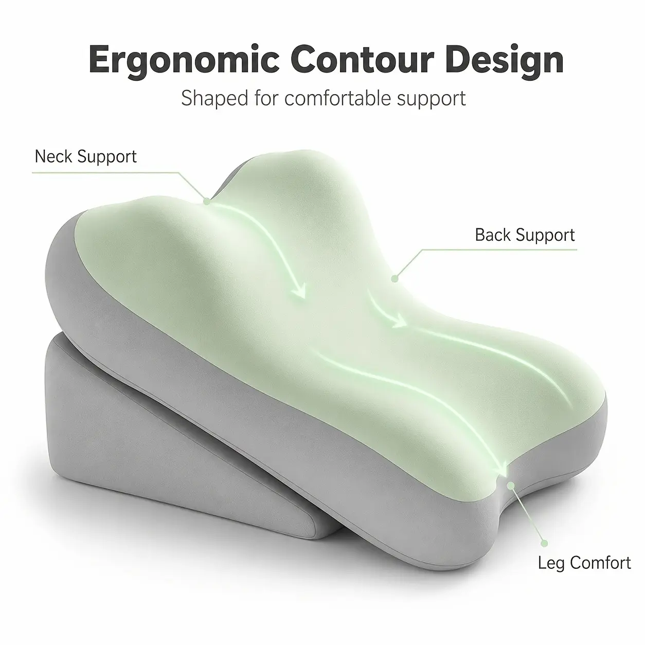 Ergonomic Memory Foam Reading Pillow, Multi-Angle Wedge Support for Neck and Back Relief, Ideal for Bed and Sofa, Available in Multiple Colors