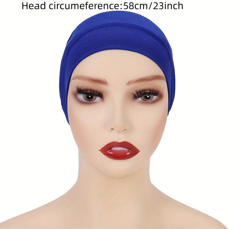 Women's Solid Anti-Slip Undercap Breathable Elastic Inner Hijab Cap for Ramadan Comfortable Fit