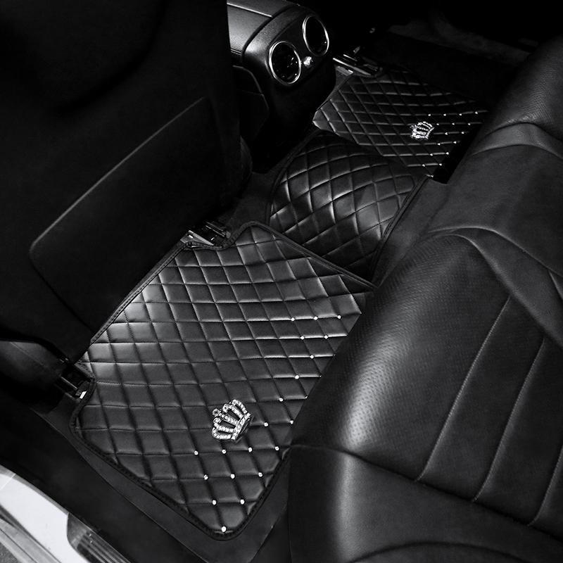 Car Floor Mat, 5 Counts/set Rhinestone Decor Vehicle Interior Floor Mat, Universal Car Interior Accessories for Women & Men, Car Accessories