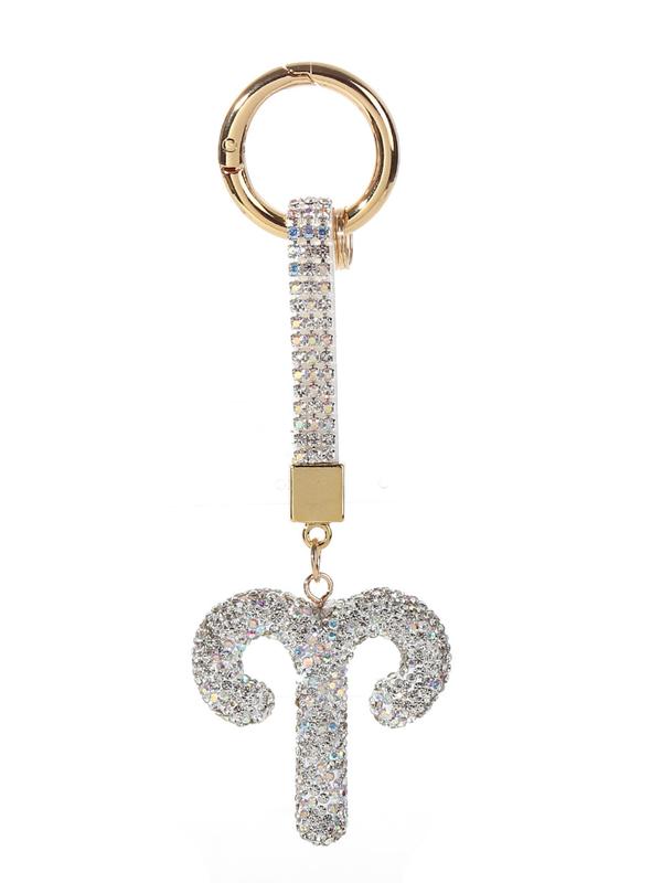 12 Zodiac Silver Color Pendant Keychain, Fashionable Valentine's Day Bag Accessory, Unique Design for Daily Use, Perfect Gift for Women and Girls