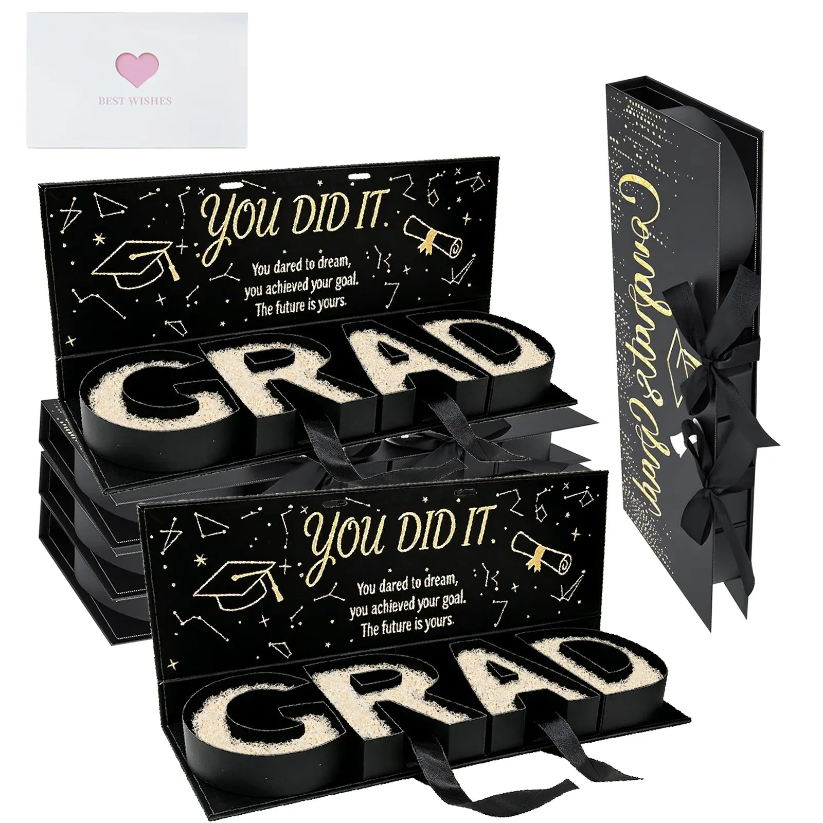 Graduation Gift Box ,16.42'x5.51'x1.5', Graduation Gift Ideas Boxes Grad Letters Boxes for Graduates High School College Party Favors