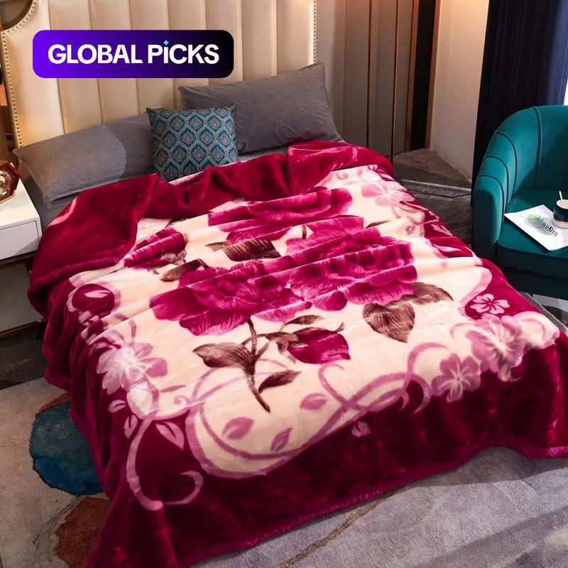 Father Son Blanket Luxury Mink Blanket, 2-Ply Blankets, 7.8LBs Heavyweight, Silky Soft and Warm Raschel Blanket for Autumn and Winter For Bed and Sofa G, Machine Washable Blanket, 79" x 91"