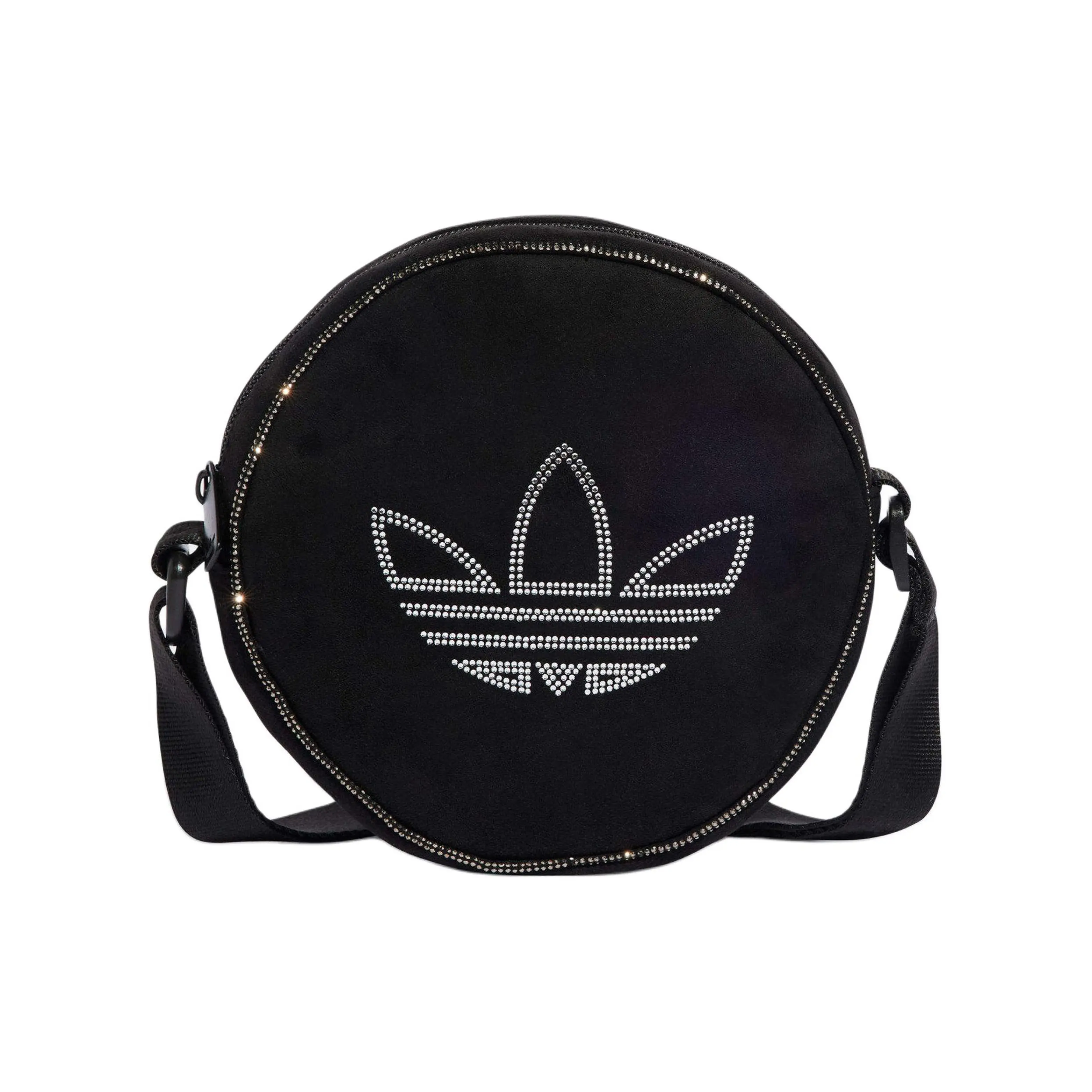 Adidas Originals Letter Logo Eco-Polyester Crossbody Bag for Women, Classic Style in Black
