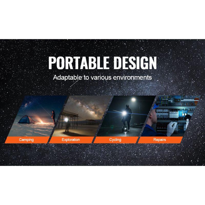 VEVOR 2 Pack Flashlights Torch, 2000 High Lumens 5 Modes Adjustable Focus Flashlight, IP44 LED Waterproof Handheld Flashlight for Camping Cycling Hiking Fishing Emergency