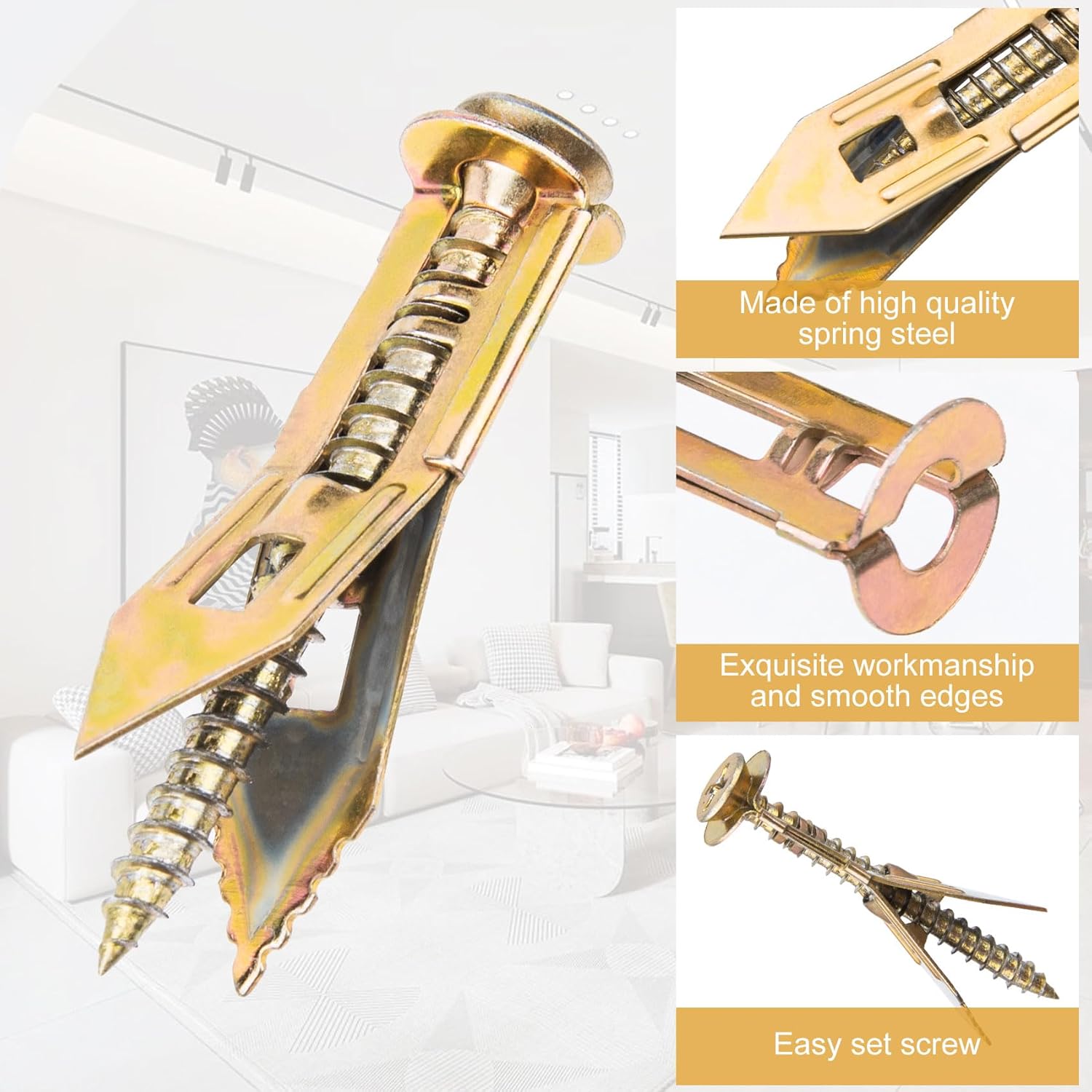 200PCS Self-Drilling Drywall Anchors Kit -expansion bolt Serrated Expansion Wall Mounting Screws galvanized expansion bolts fixing curtain drywall anchors self tapped screws  anchor wall anchors for drywall Carbon Steel Anchors premium case