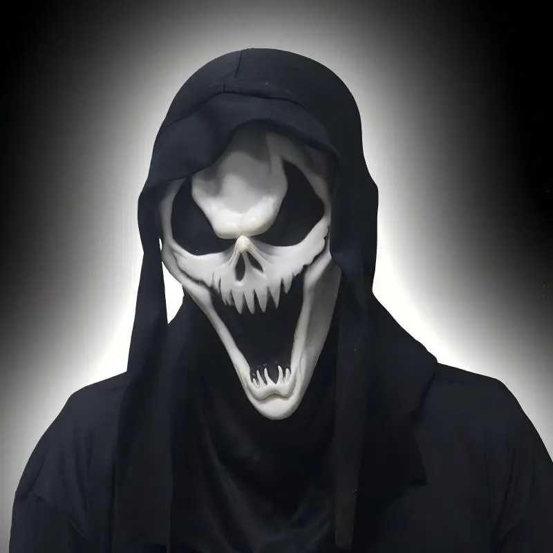 Halloween Horror Mask, Shocking Ghost Face Party Cosplay Headset, 1pc Halloween Costume Prop, Perfect for Spooky Events