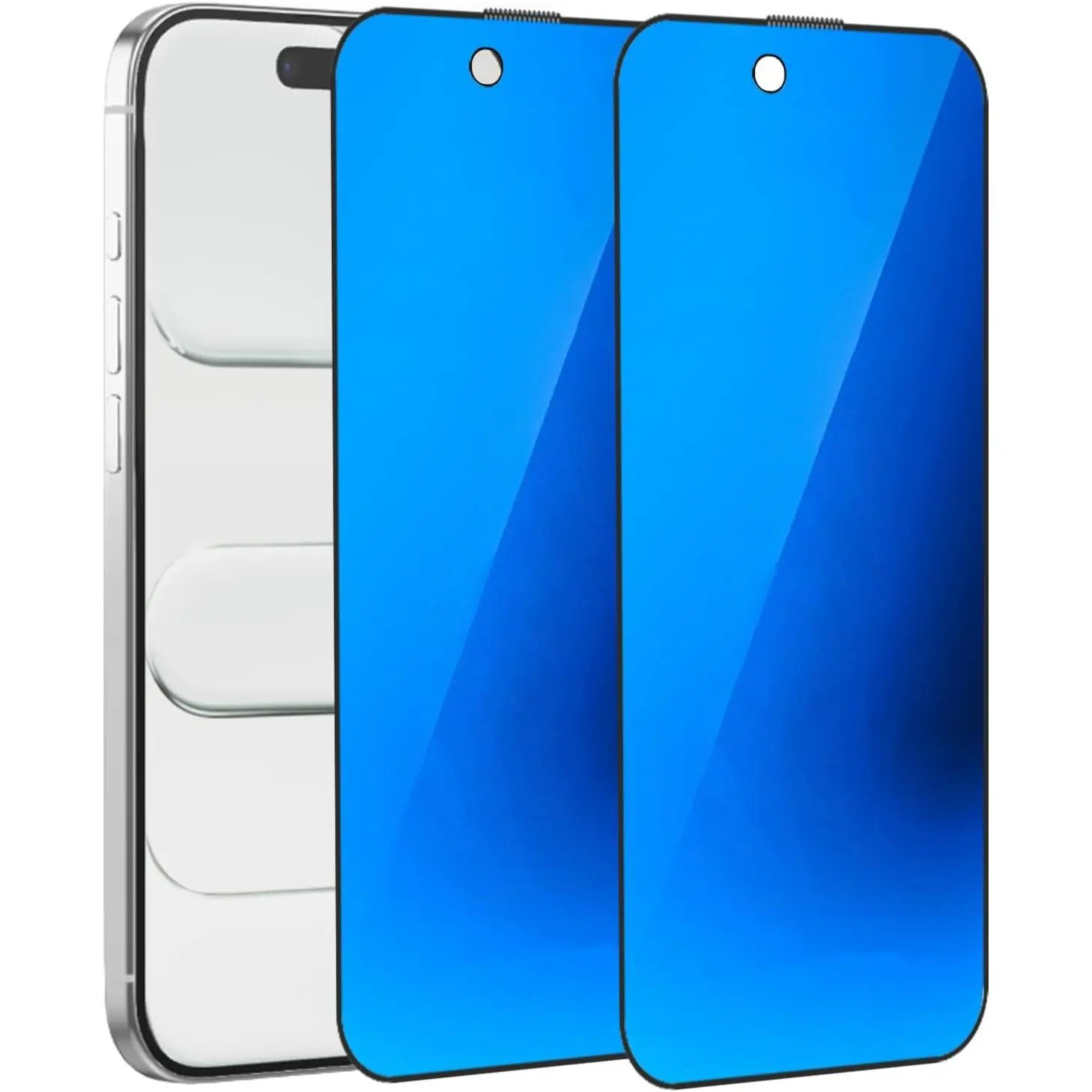 2 Pack Anti-Blue  Tempered Glass for  Air Anti-Spy Screen Protector Film Electroplated Gradient Blue 6.5 inch
