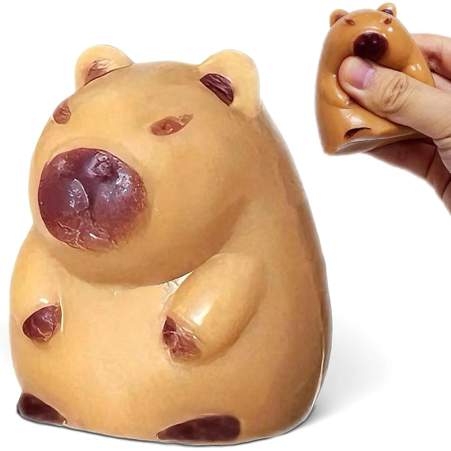 Capybara Taba Animal Shape Soft Squishy Toys - Latex-Free Silicone Safe Stress Balls, Kawaii Unisex Sensory Favors for 12+ Years, Video Games Session Stress Relief