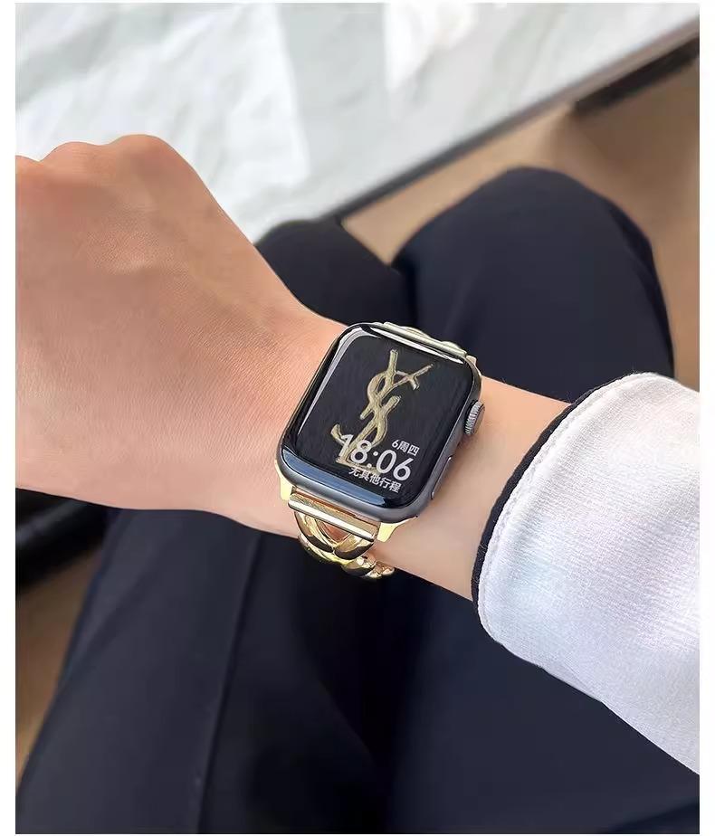 Premium Metal Apple Watch Strap, Luxury Fashion Replacement Band Compatible with Apple Watch Series, High-End Smart Watch Accessory