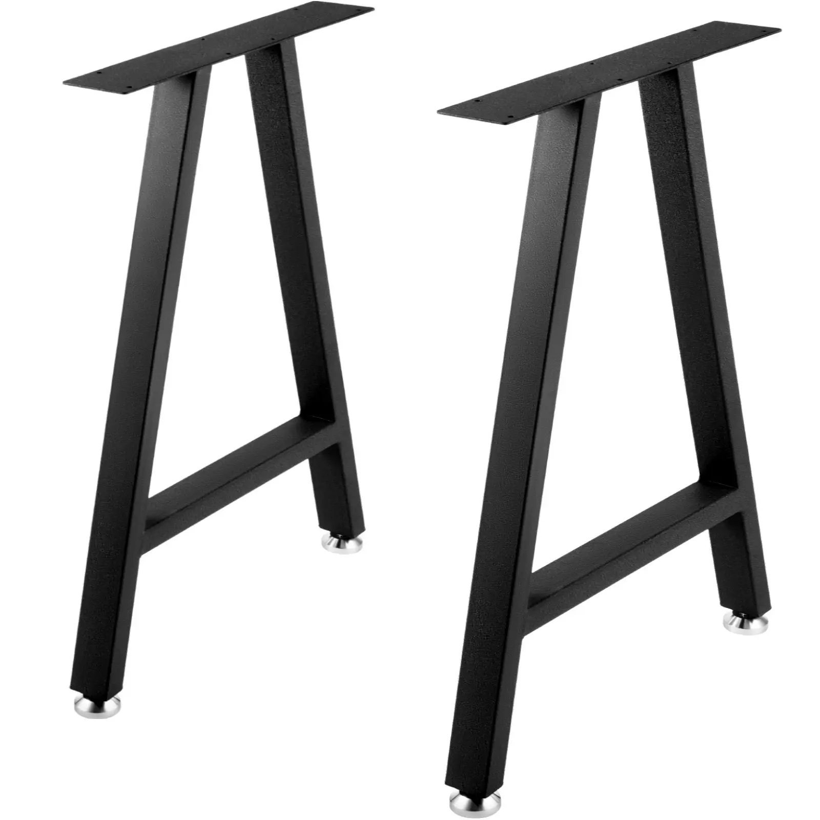 VEVOR Metal Table Legs 28x 17.7 inch A-Shaped Desk Legs Set of 2 Heavy Duty Bench Legs with Polyurethane Coating, Furniture Legs with Floor Protectors, Wrought Iron Coffee Table Legs for Home DIY Bla