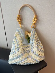 Lazy style woven bag, grass woven bag, women's large capacity Bohemian style beach vacation bag, beach bag, travel outdoor commuting bag, Hobo Crossbody Bag, Hobo Shoulder Bag, Bohemian Crossbody Purse, Boho Shoulder Bags