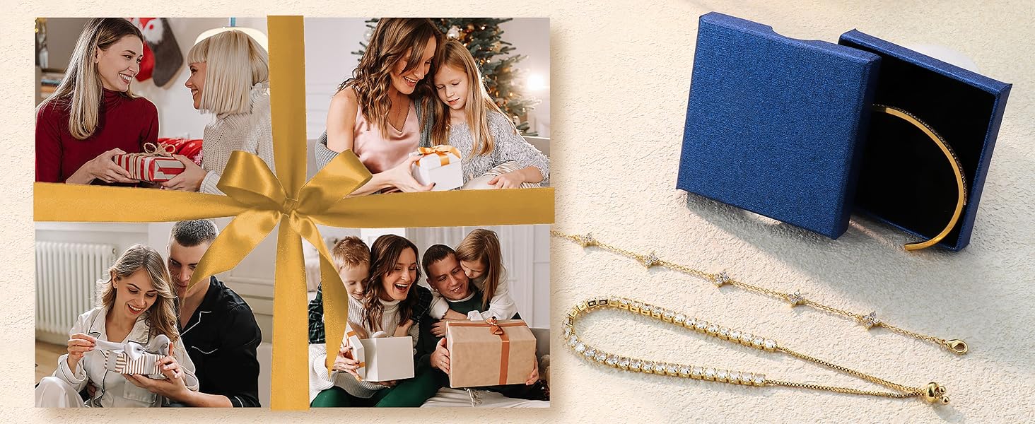 CASSIECA 3PCS Bracelets for Women Silver Gold Stainless Steel Bracelet 14K Gold-Plated Silver Bracelet Stackable Bracelets Women's Gold Jewelry