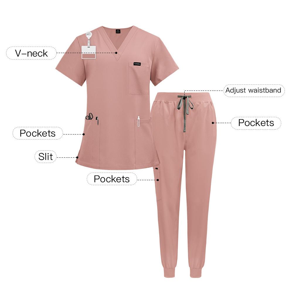 Uniforms Woman Scrub Set Nurse Beauty Salon Workwear Clinical Scrubs Top + Pant Spa Doctor Nursing Tunic Suit