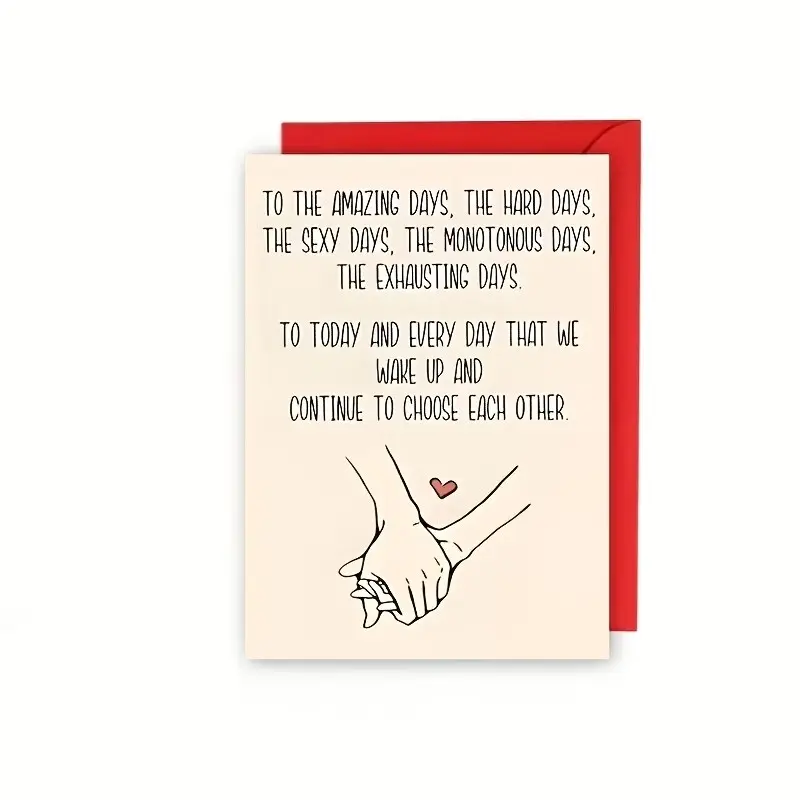 Romantic Couple Anniversary Greeting Card, Heartfelt Love Quote Confession Card, Gift for Boyfriend Girlfriend, Valentine's Day with Envelope